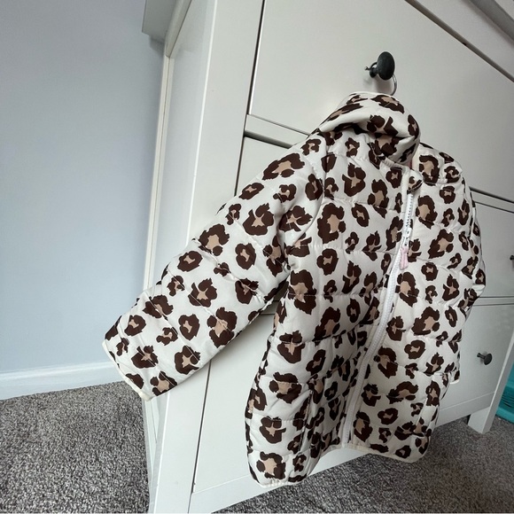 Simple Joys By Carters Leopard Fleece Lined Puffer Coat Size 4T - Picture 3 of 10